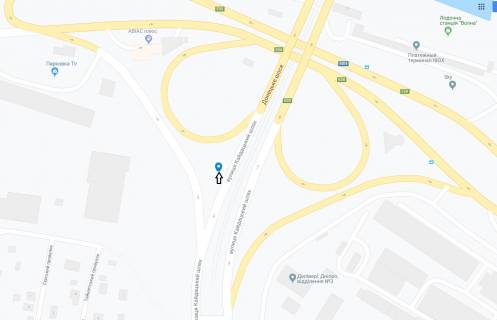 Билборд B в Днепр (Днепропетровск) з'їзд з Кайдацького мосту на Правий берег схема