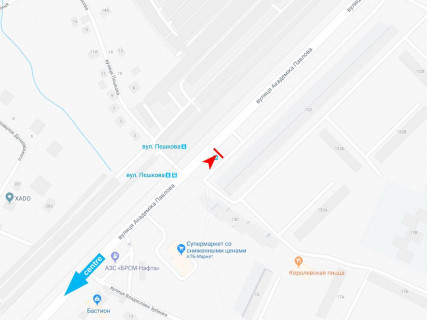 Ситилайт A в Харькове, 1.8x1.2  Павлова вул., 132, зупинка "Редькіна (Пєшкова) вул.", з центру схема
