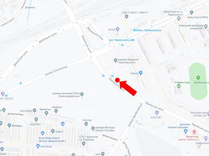 Билборд  в Киеве, 3x6  Харківське шосе, 21, перед поворотом на з/д вокзал Дарниця, в бік Дарницької пл. (кол. Ленінградська пл.) схема