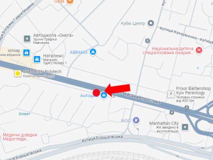 Ситилайт B в Киеве, 1.8x1.2  Берестейський (кол. Перемоги) пр., 17, зупинка "вул. Шолуденко" схема