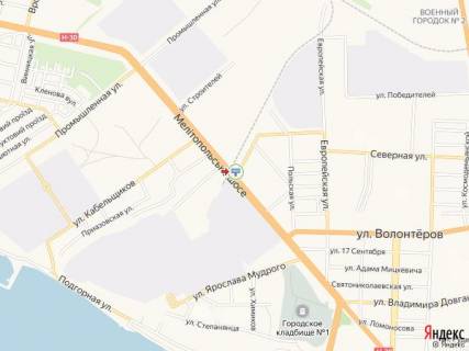 Билборд B в Бердянске Мелитопольское шоссе - Крупской ул. схема