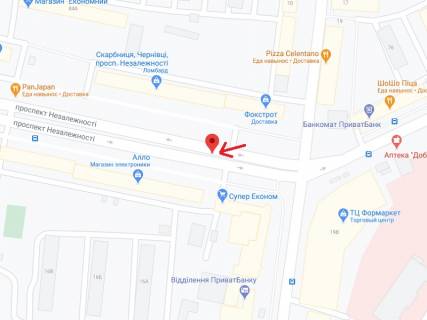 Скроллер A в Черновцах Независимости пр., 111, 10-й от ТЦ "Майдан" - 300177 схема