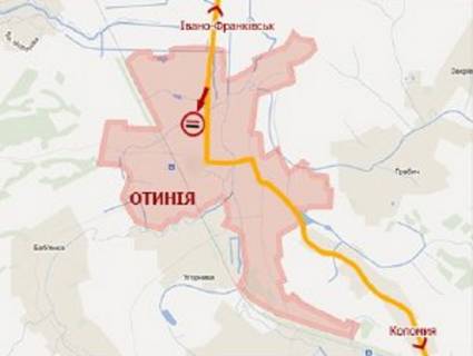 Білборд, Бігборд (Борд)  A у Отинії, 3x6  с. Отинія, Свободи вул. схема
