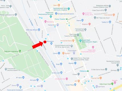 Билборд  в Киеве, 2.3x3.14  Байкова вул. - вул. Ямська, в сторону вул. Малевича, центру схема