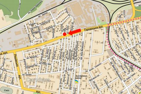 Скроллер A в Львове, 2.3x3.14  Городоцька вул., 186-188, біля мотозаводу, з центру - 559375 схема