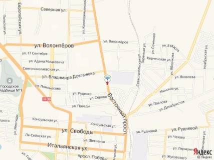 Билборд A в Бердянске Восточный пр., напротив молокозавода схема