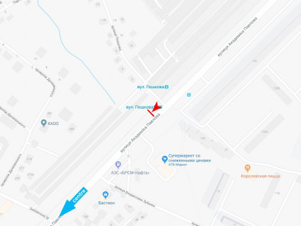 Ситилайт A в Харькове, 1.8x1.2  Павлова вул. - Редькіна (кол. Пєшкова) вул., зупинка "Редькіна вул.", в центр схема
