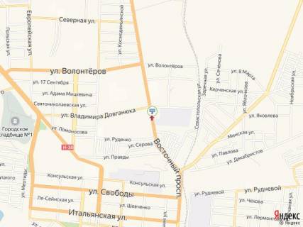 Билборд A в Бердянске Восточный пр., 106/80, напротив схема