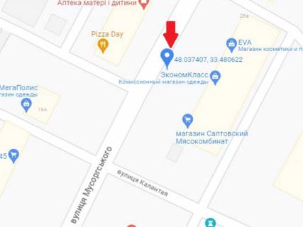 Сiтiлайт A у Кривому Розі, 1.8x1.2  Мусоргського вул., 26, зупинка "16-а міська лікарня" схема