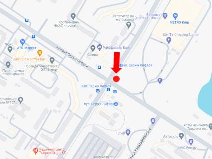 Призма B в Киеве, 3x6  Закревського вул. - Лифаря (кол. Сабурова) вул. - 483785 схема