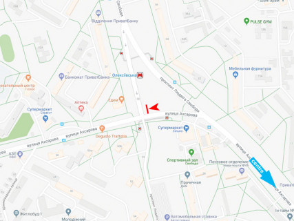 Призма A в Харькове, 3x6  Ахсарова вул. - Свободи пр., з центру - 667188 схема