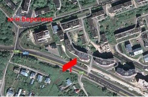 Білборд, Бігборд (Борд)  A у Тернополі, 3x6  Будного вул., навпроти буд.16 схема