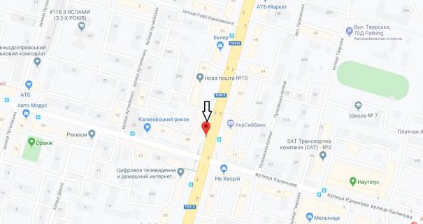 Скроллер A в Днепр (Днепропетровск), 3.14х2.32  просп. Слобожанський, 89 - вул. Калинова - 230038 схема