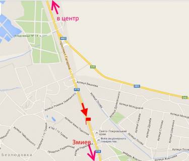 Билборд A в Безлюдовке, 3x6  Гагаріна пр., с. Безлюдівка, (3), виїзд з міста схема