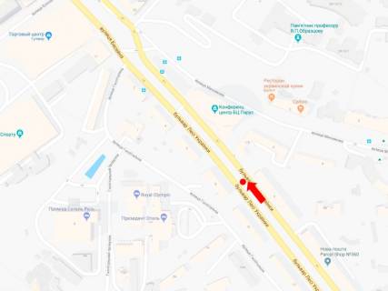 Ситискролл A в Киеве, 1.8x1.2  Українки бул., 3, в сторону вул. Хрещатик схема