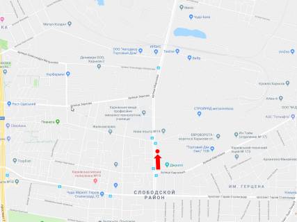 Билборд  в Харькове, 3x6  Академіка Волкова (Морозова) вул., 21 - Сергія Тимошенка вул. (Костичева вул.), в бік просп. Героїв Харкова (Московський) схема