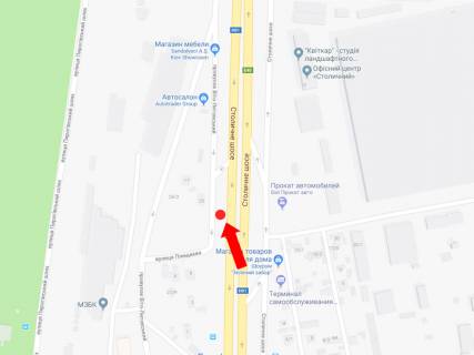 Billboard B in Kyiv, 3x6  Stolicne sose - Pleseeva st., v centr scheme
