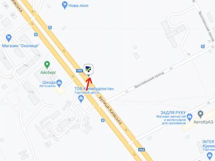 Билборд A в Кременчуге Київська вул., 75, навпроти схема