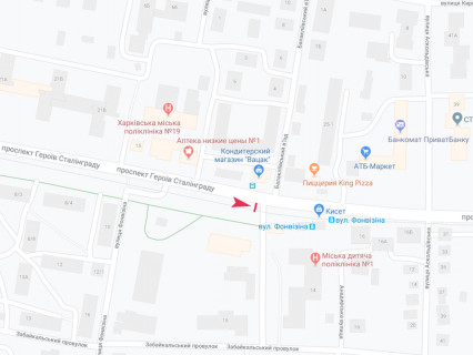 Билборд A в Харькове, 3x6  Байрона (кол. Героїв Сталінграда) пр., 12, з центру схема