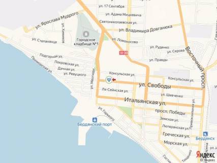 Билборд B в Бердянске Свободы ул., 15, напротив схема