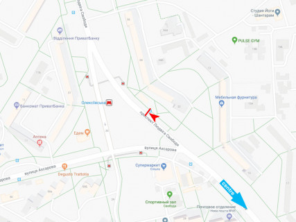 Ситилайт A в Харькове, 1.8x1.2  Свободи пр., 34, зупинка "ст.м. Олексіївська" схема