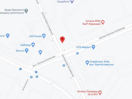 Нестандарт A в Киеве Братиславська вул., 26, зупинка "ринок" Лісовий "", монтаж+демонтаж оплачується окремо. Вартість уточнюйте у менеджера. схема