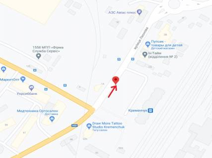 Призма A в Кременчуге Леонова вул., 1 - Першотравнева вул., 52 м - 297251 схема