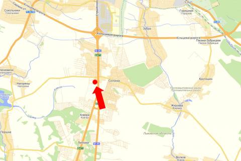 Билборд  в Львове, 3x6  Траса Львів-Чоп, с. Солонка, в''їзд в місто схема