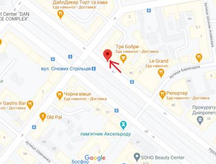 Ситилайт A в Днепр (Днепропетровск), 1.2х1.8  просп. Дмитра Яворницького (Карла Маркса) в районі буд. 42 схема