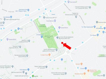 Билборд B в Киеве, 3x6  Драйзера вул. - просп. Червоної Калини (Володимира Маяковського)., Кінотеатр "Флоренція", в сторону Бальзака вул. схема