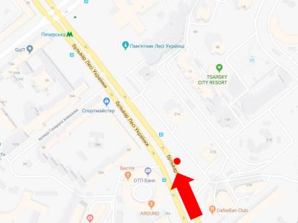 Скроллер  в Киеве, 2.3x3.14  Українки бул., 21Б, в сторону ст. м. "Печерська" - 444749 схема