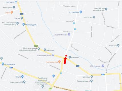 Білборд, Бігборд (Борд)   у Мелітополі, 6x3  50-річчя Перемоги. - вул. Сагайдачного (колиш. вул. Фрунзе), на світлофорі, з центру схема
