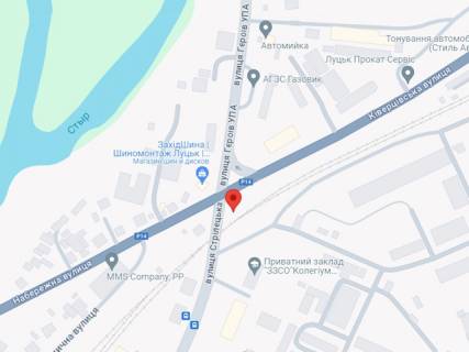 Билборд A в Луцке, 3x6  Ківерцівська вул.- Стрілецька вул., транспортна розв'язка схема