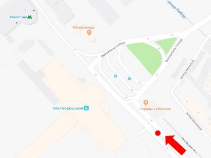 Ситилайт  в Киеве, 1.8x1.2  Гетьмана Павла Скоропадського вул. (Льва Толстого)., до Центрального ж / д вокзалу з боку вул. Толстого схема