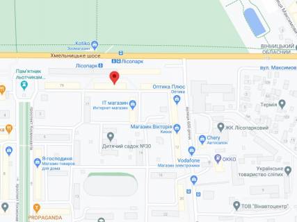 Видеоборд A в Виннице Хмельницьке шосе вул., 75, аптека "Конекс", прайс за ролик 10 сек 1 вихід/5 хвилин, на двосторонньому екрані, від 144 виходів на день. Розрахунок для інших параметрів трансляції уточнюйте у менеджера. - 301266 схема