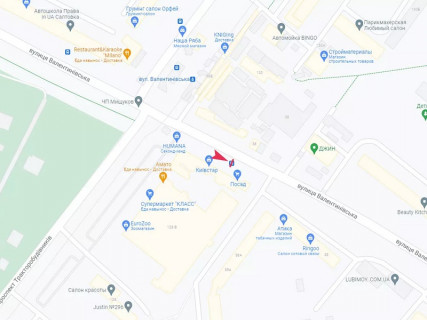 Ситилайт A в Харькове, 1.8x1.2  Валентинівська вул., 38б схема