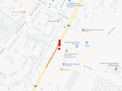 Ситилайт B в Львове, 1.8x1.2  Хмельницького вул., 212 (зупинка "Скейт-парк"), з центру схема