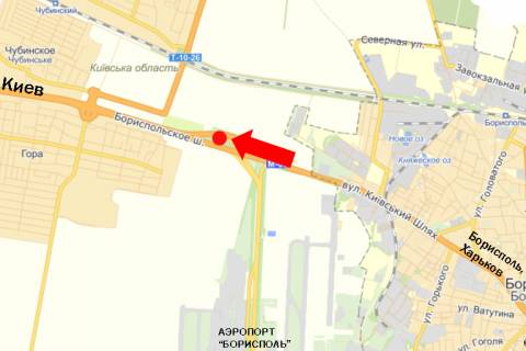 Білборд, Бігборд (Борд)  A у Києві, 3x6  Траса Київ-Бориспіль, роздільник, від а / п Бориспіль на Київ схема