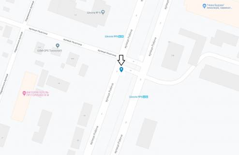 Білборд, Бігборд (Борд)  A у Дніпро (Дніпропетровськ), 6х3  вул. Робоча - вул. Ньютона (біля школи), на світлофорі, напрямок з центру схема