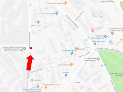 Ситилайт A в Киеве, 1.8x1.2  Князів Острозьких вул. (Московська)., 8, навпроти, в сторону ст. м. «Арсенальна» схема