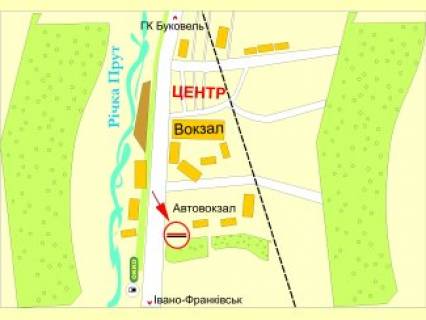 Билборд  в Яремче, 3x6  Свободи вул., 174-180, виїзд з міста схема