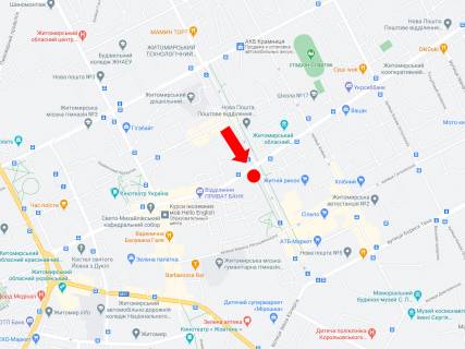 Scrolller, Scroll A in Zhytomyr, 2.3x3.14  Nebesnoi sotni st. (kol. Moskovs'ka st.) - st. Kiivs'ka, bila CUMu, Zitn'ogo rinku, na svitlofori - 470790 scheme