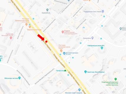 Ситилайт B в Киеве, 1.8x1.2  Українки бул., 17, магазин "Інтертоп", в сторону пл. Л. Українки схема