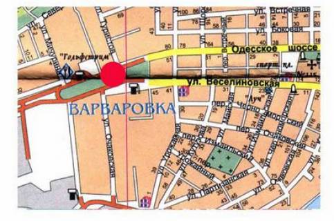 Билборд A в Николаеве Одеське шосе, в'їзд схема