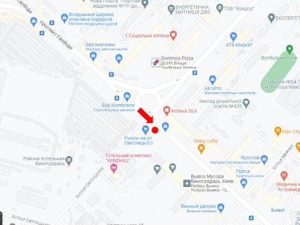 Білборд, Бігборд (Борд)  A у Києві, 3x6  Свободи пр., 31/7 - Світлицького вул. схема