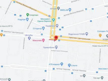 Ситилайт A в Николаеве Центральний просп. (Леніна просп.)., 111, зупинка "вул. Садова" схема