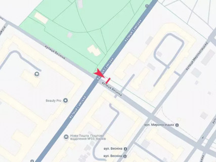 Ситилайт B в Харькове, 1.8x1.2  Весніна вул., 128а - Сумська вул. схема