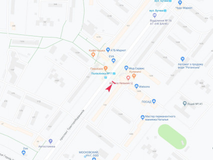 Ситилайт A в Харькове, 1.8x1.2  Тракторобудівників пр., 160, зупинка "11 поліклініка", з центру схема