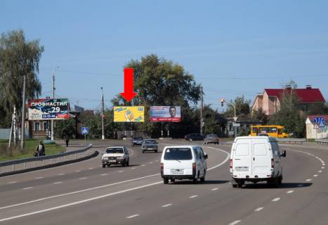 Билборд A в Сумах, 3x6  Роменська вул. / Бандери вул. (кол. Баумана вул.) / Сумської артбригади вул. (20-річчя Перемоги)., з центру фото 1