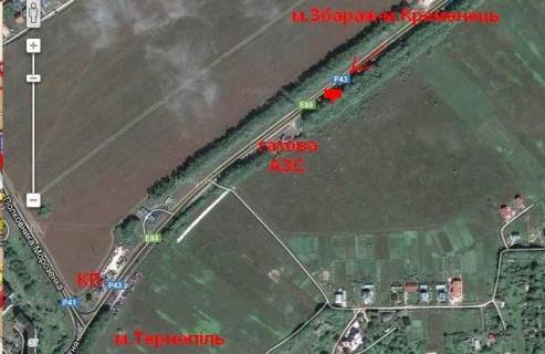Білборд, Бігборд (Борд)  B у Траса, 3x6  Траса Тернопіль-Кременець, (4), в місто схема